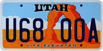 UT license plate U680OA