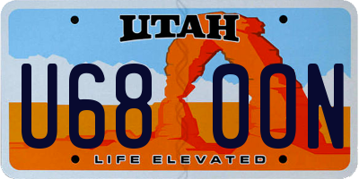 UT license plate U680ON