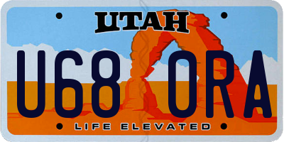 UT license plate U680RA