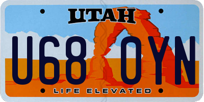 UT license plate U680YN
