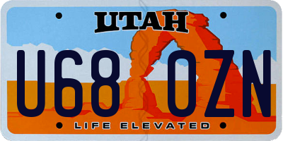 UT license plate U680ZN