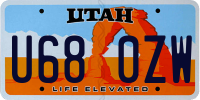 UT license plate U680ZW