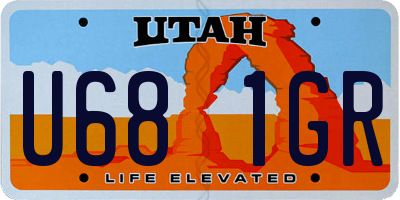 UT license plate U681GR
