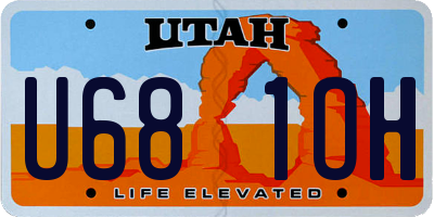UT license plate U681OH