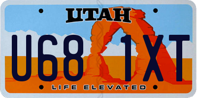UT license plate U681XT