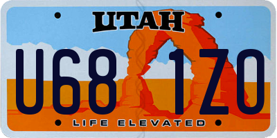 UT license plate U681ZO