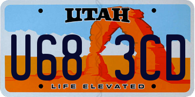 UT license plate U683CD