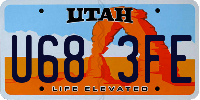 UT license plate U683FE