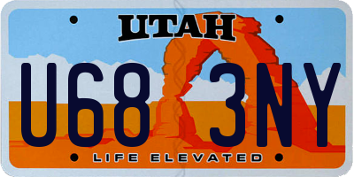 UT license plate U683NY