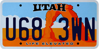 UT license plate U683WN