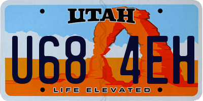 UT license plate U684EH