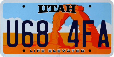 UT license plate U684FA