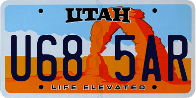 UT license plate U685AR