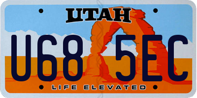 UT license plate U685EC