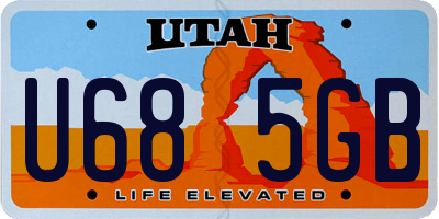 UT license plate U685GB
