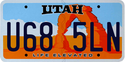 UT license plate U685LN