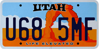 UT license plate U685MF