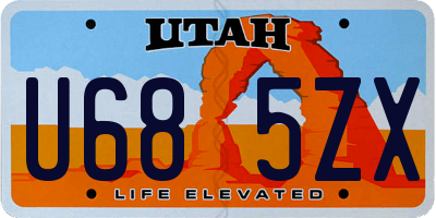 UT license plate U685ZX