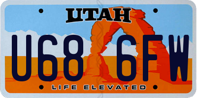 UT license plate U686FW