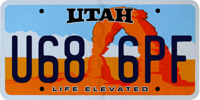 UT license plate U686PF
