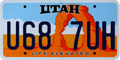 UT license plate U687UH