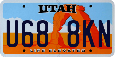 UT license plate U688KN