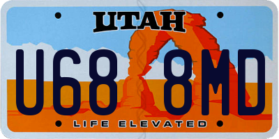 UT license plate U688MD
