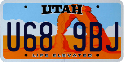 UT license plate U689BJ