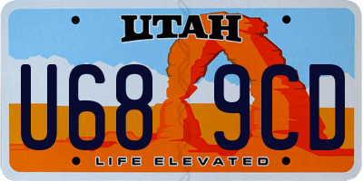 UT license plate U689CD
