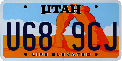 UT license plate U689CJ