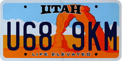 UT license plate U689KM