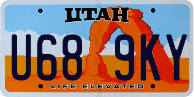 UT license plate U689KY