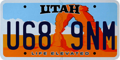 UT license plate U689NM