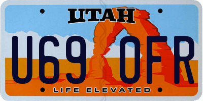 UT license plate U690FR