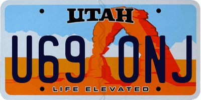 UT license plate U690NJ