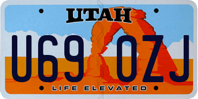 UT license plate U690ZJ