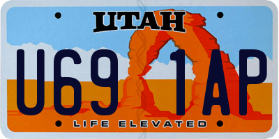UT license plate U691AP