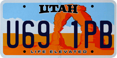 UT license plate U691PB