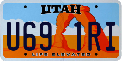 UT license plate U691RI