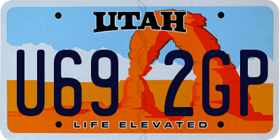 UT license plate U692GP