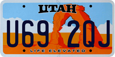 UT license plate U692QJ