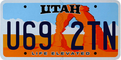 UT license plate U692TN