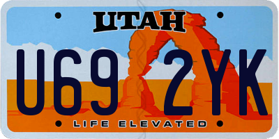 UT license plate U692YK