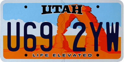 UT license plate U692YW