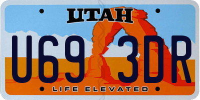 UT license plate U693DR