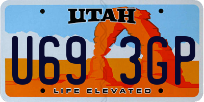 UT license plate U693GP