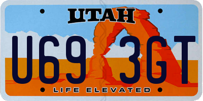 UT license plate U693GT