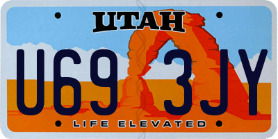 UT license plate U693JY