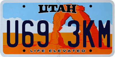 UT license plate U693KM