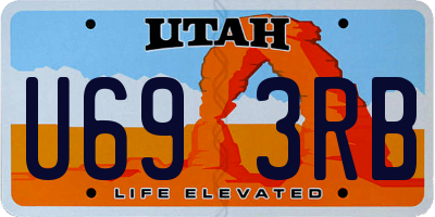 UT license plate U693RB